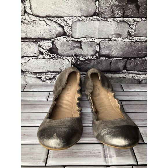 Fiel Gray Suede Leather Cap Toe Ballerina Ballet Flats Shoes Women Sz 8US/38.5EU - Picture 2 of 16